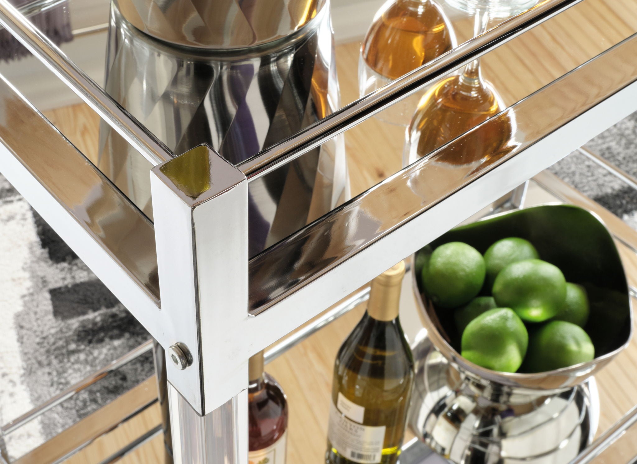 Chaseton - Clear / Silver Finish - Bar Cart - Urban Living Furniture (Los Angeles, CA)