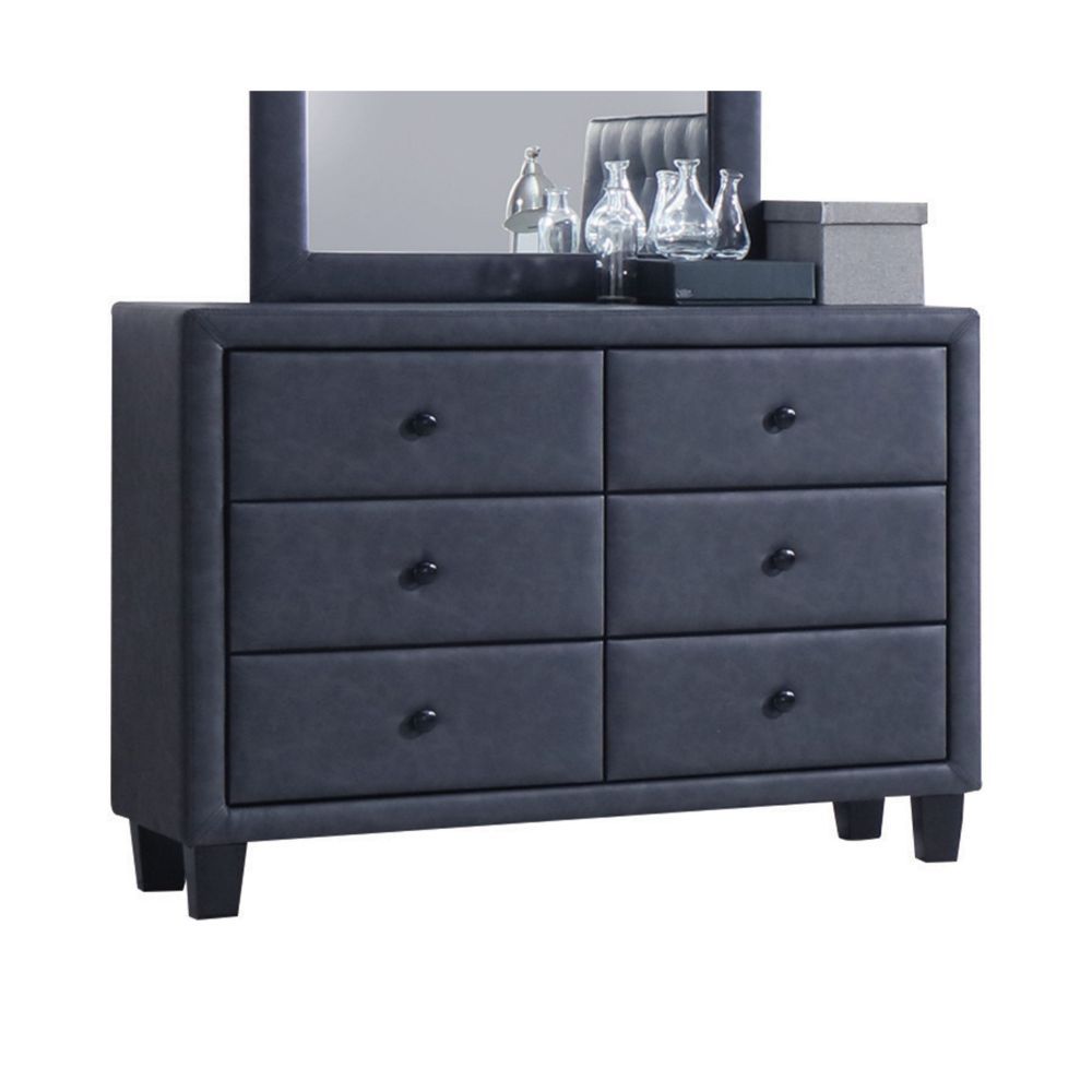Saveria - Dresser - Two Tone Gray Synthetic Leather - Urban Living Furniture (Los Angeles, CA)