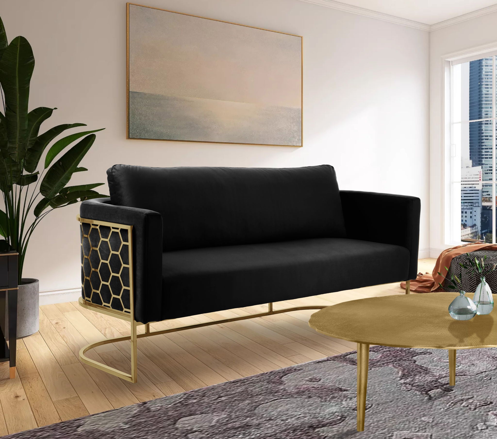 Casa - Sofa with Gold Legs - Urban Living Furniture (Los Angeles, CA)