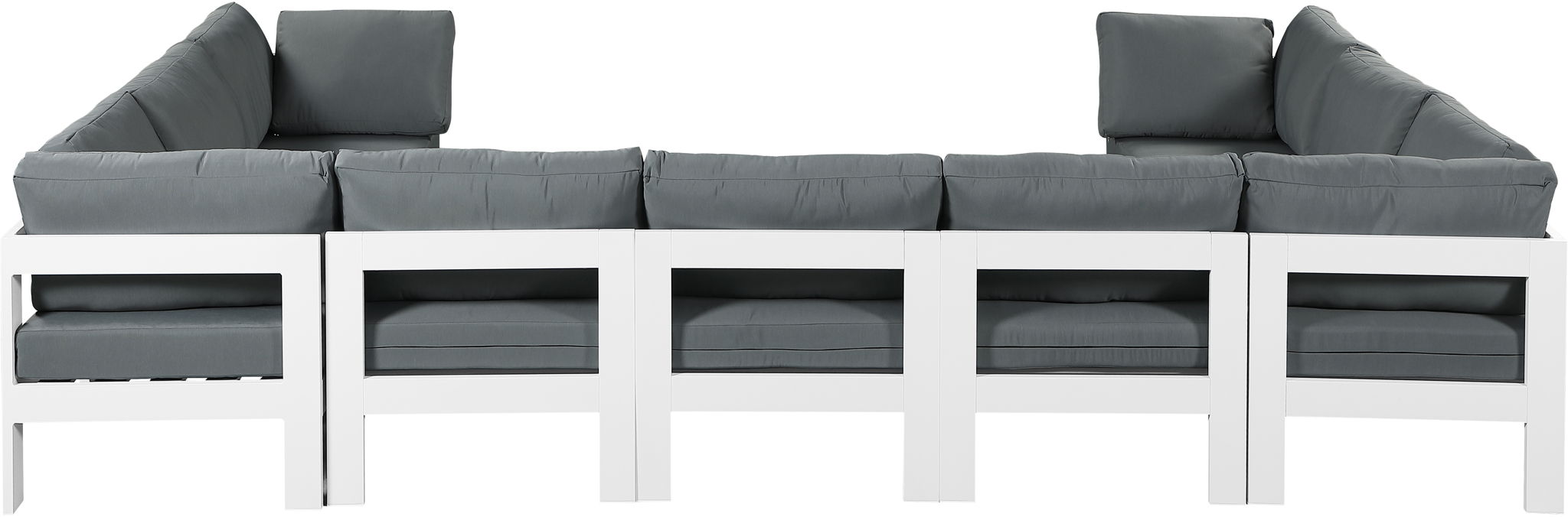 Nizuc - Outdoor Patio 9 Piece Modular Sectional With White Frame - Urban Living Furniture (Los Angeles, CA)