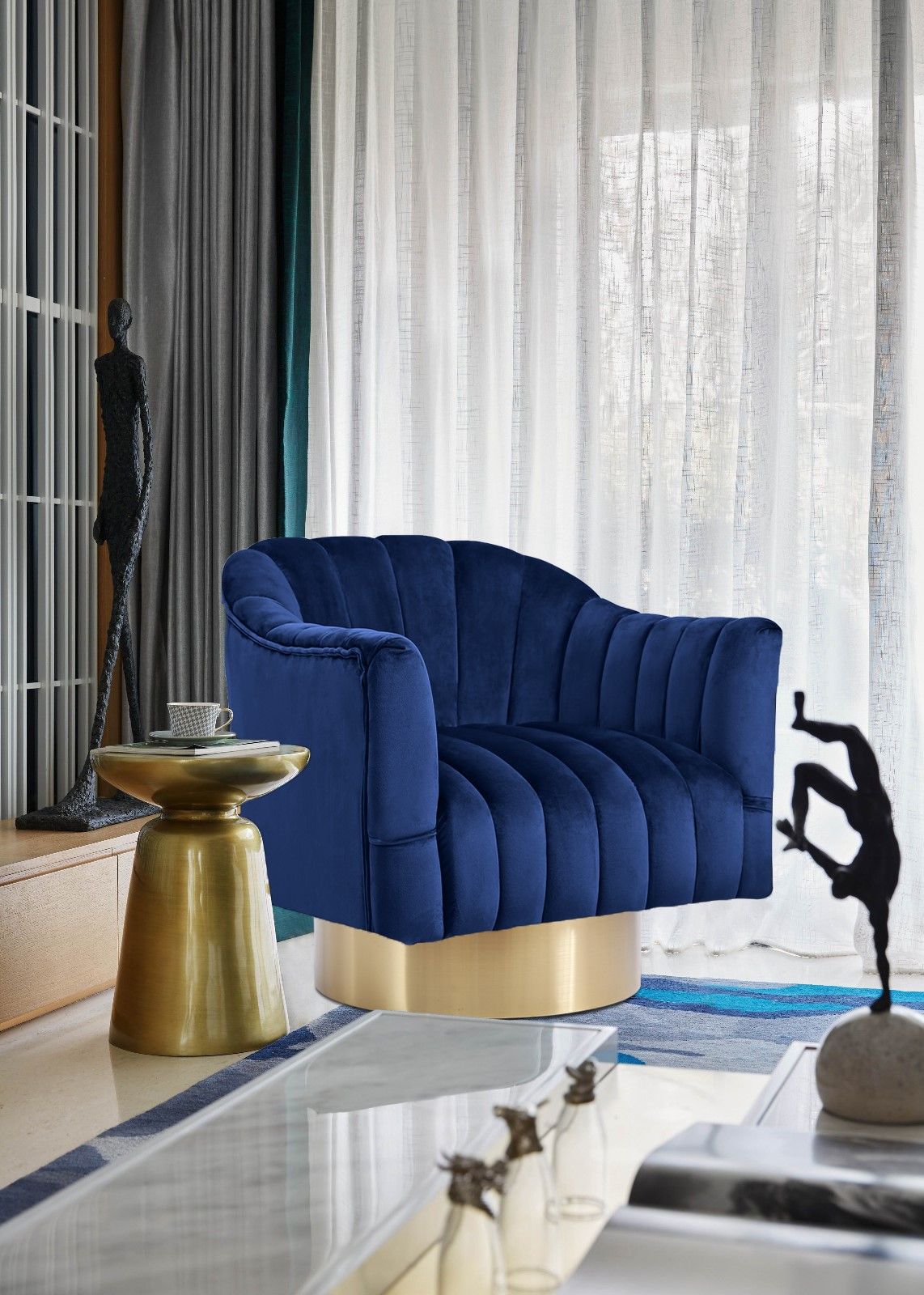 Farrah - Accent Chair with Gold Base - Urban Living Furniture (Los Angeles, CA)