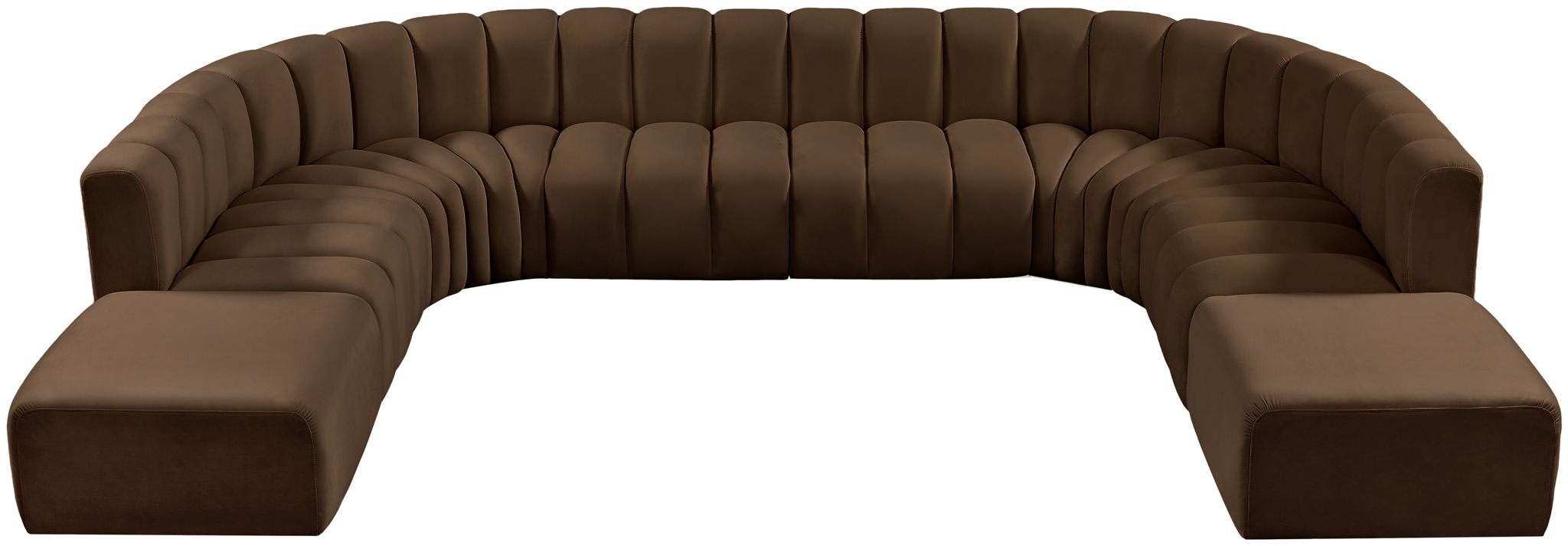Arc - Velvet 10 Piece Modular Sofa - Brown - Urban Living Furniture (Los Angeles, CA)
