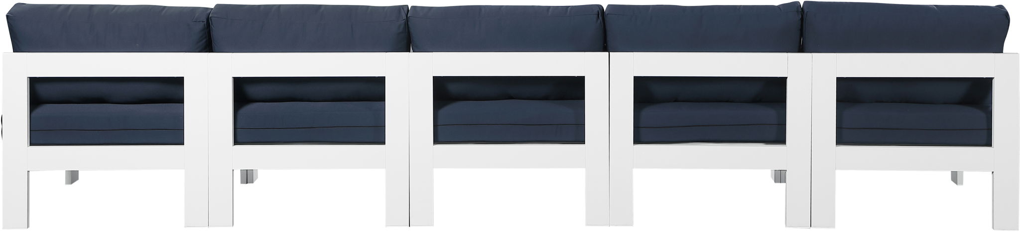 Nizuc - Outdoor Patio 5 Seat Modular Armless Sofa With White Frame - Urban Living Furniture (Los Angeles, CA)