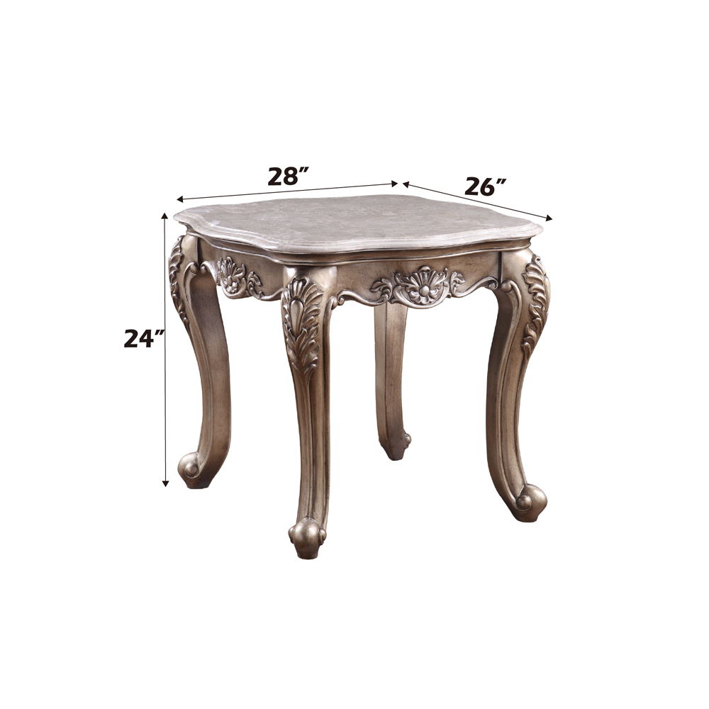 Jayceon - End Table - Marble Top & Champagne - Urban Living Furniture (Los Angeles, CA)