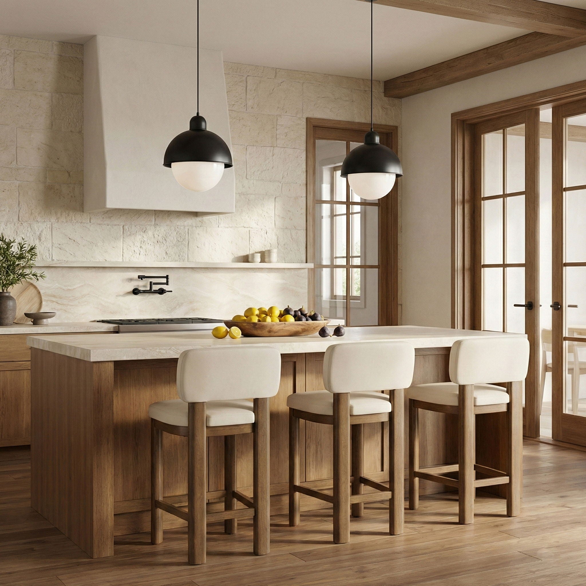 Paloma - Faux Leather Upholstered Counter Stool (Set of 2) - Brown Frame - Urban Living Furniture (Los Angeles, CA)