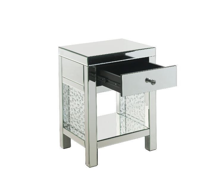 Nysa - 18" X 14" Accent Table - Mirrored & Faux Crystals - Urban Living Furniture (Los Angeles, CA)
