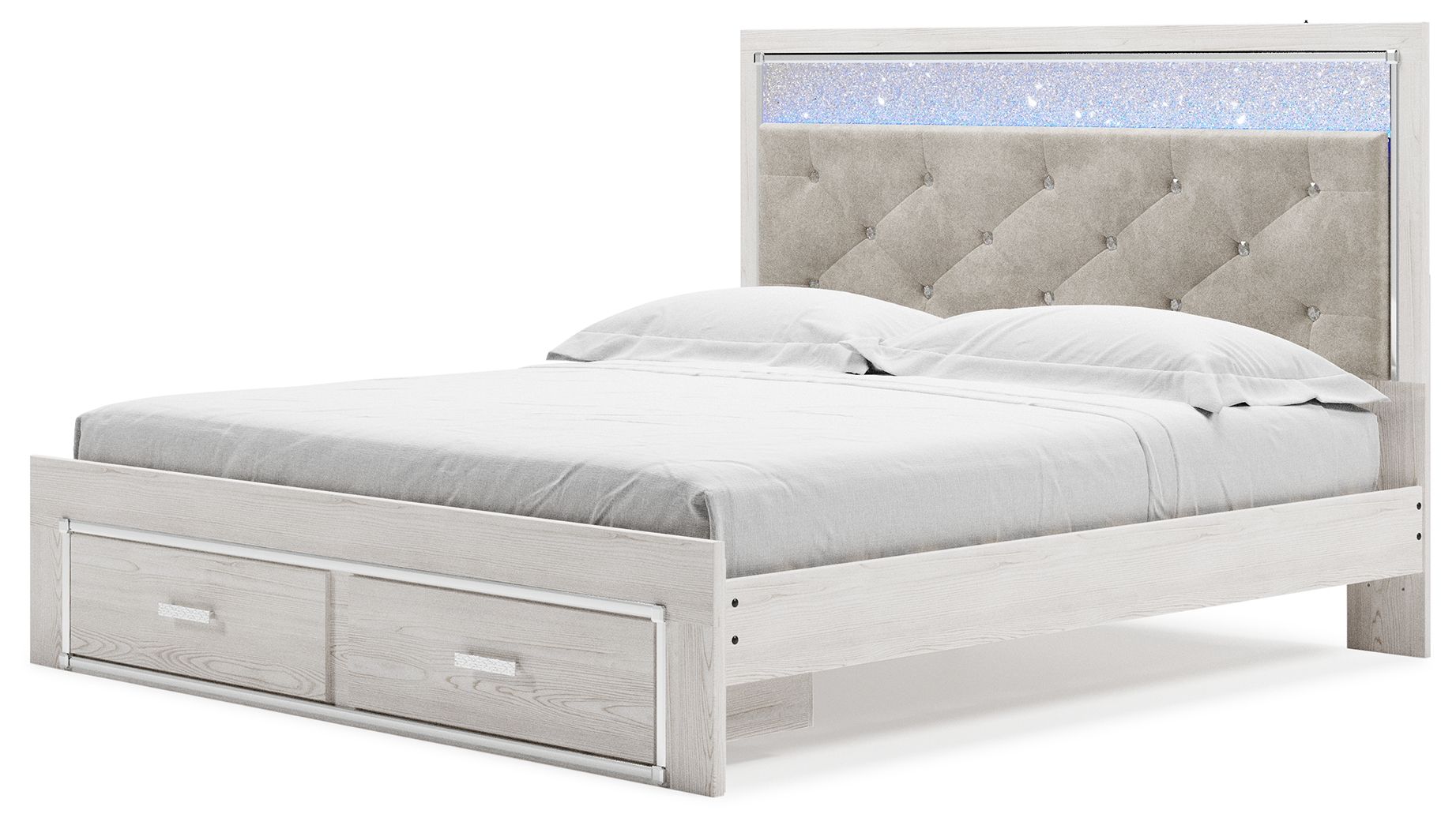 Altyra - White - King Upholstered Storage Bed - Urban Living Furniture (Los Angeles, CA)
