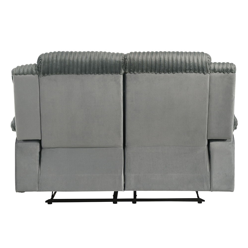 Lesley - Motion Loveseat - Gray Corduroy & Velvet - Urban Living Furniture (Los Angeles, CA)