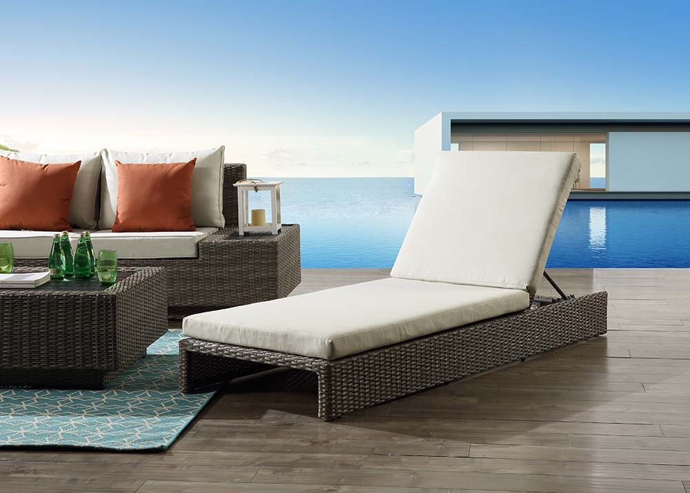 Salena - Patio Lounge Chair - Beige Fabric & Gray Finish - 8" - Urban Living Furniture (Los Angeles, CA)