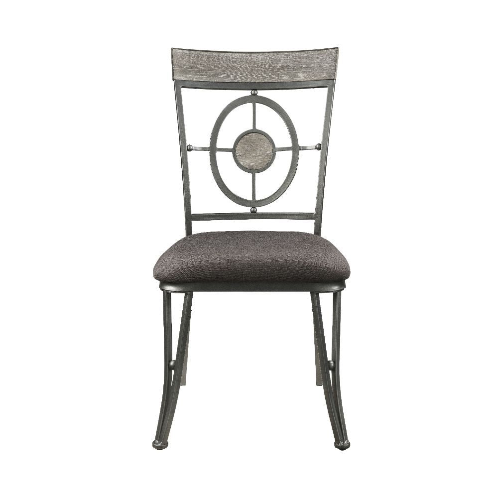 Landis - Side Chair (Set of 2) - Brown Fabric & Gunmetal - Urban Living Furniture (Los Angeles, CA)