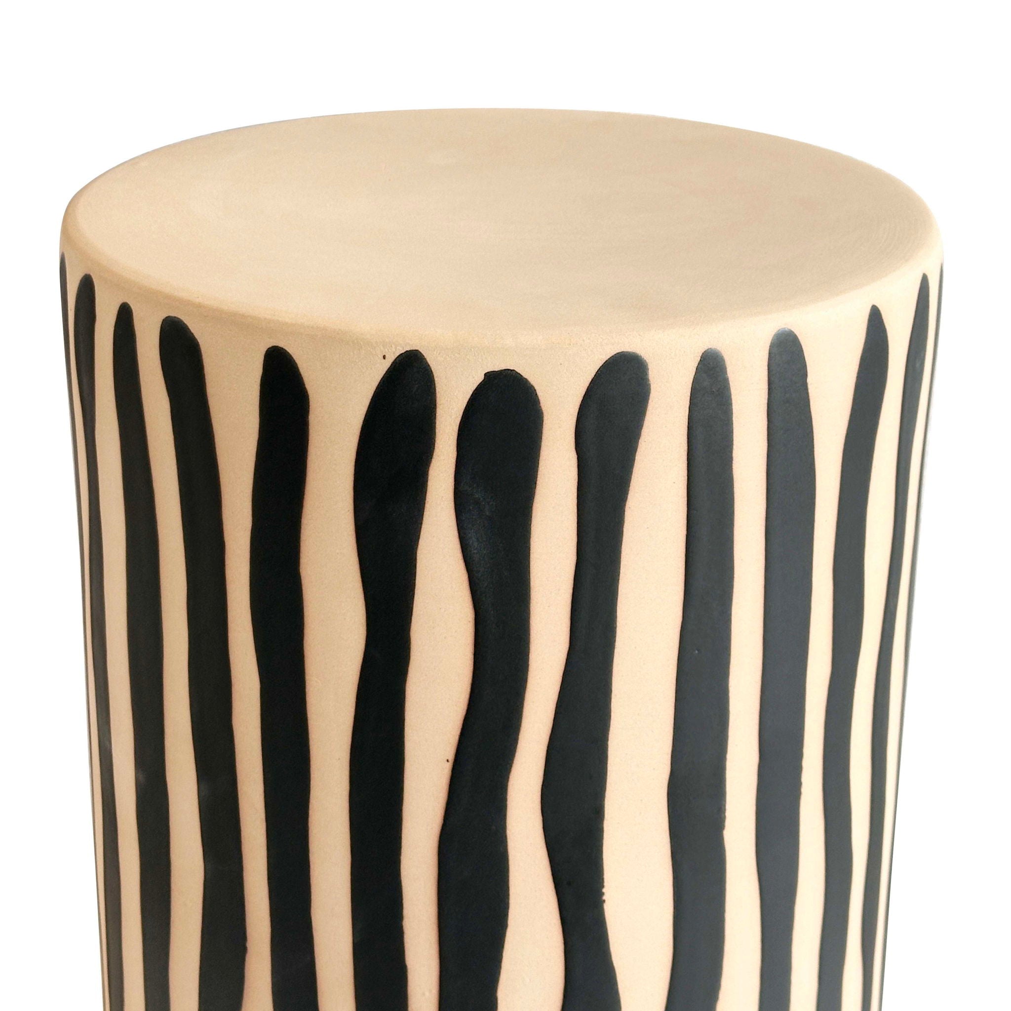 Tempest - Ceramic Table - Black Stripes - Urban Living Furniture (Los Angeles, CA)
