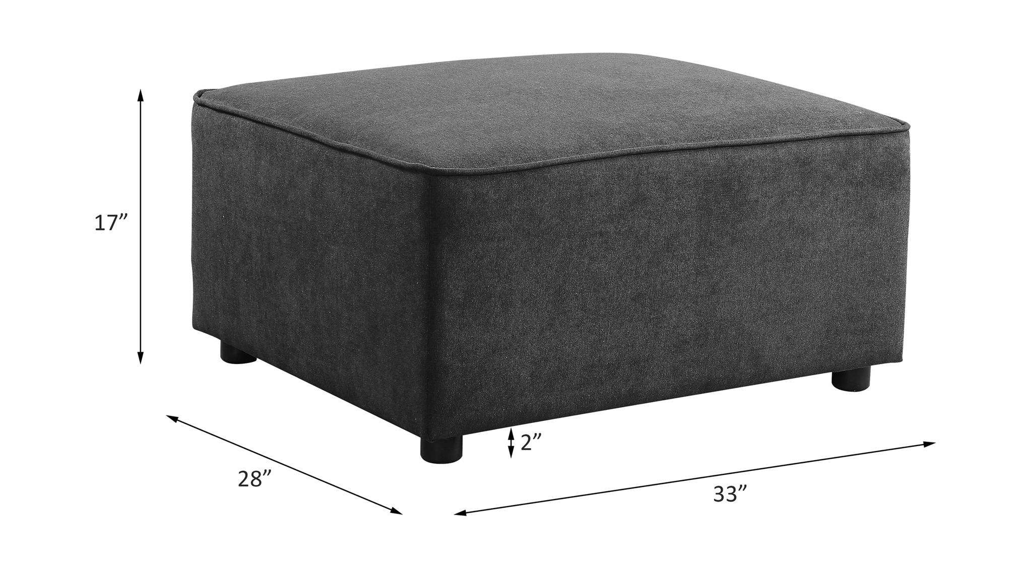 Silvester - Ottoman - Gray Fabric - Urban Living Furniture (Los Angeles, CA)