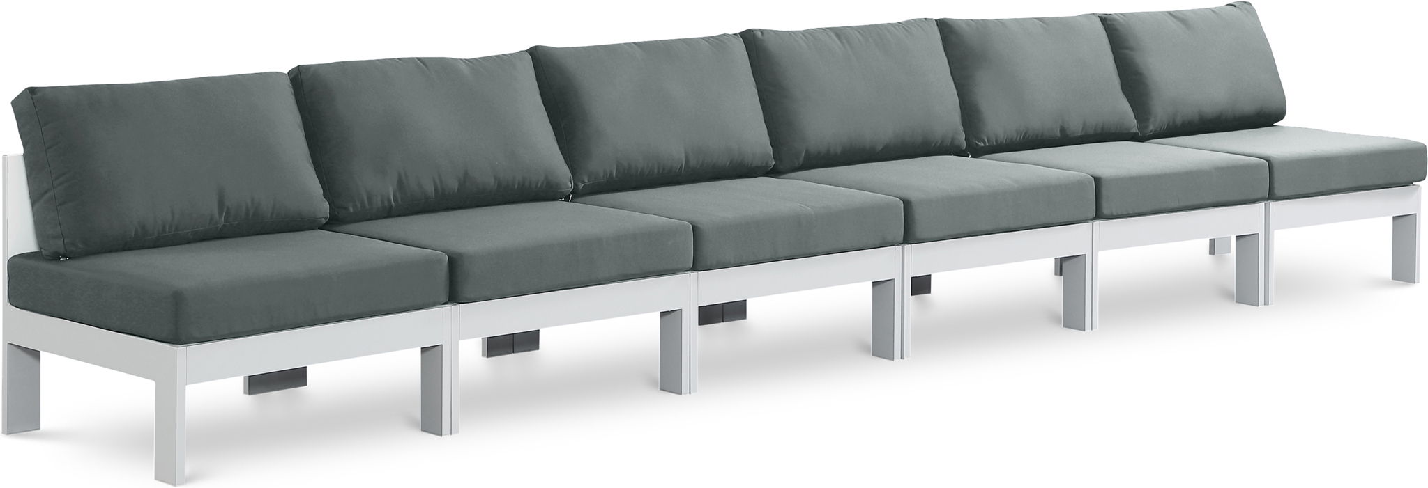 Nizuc - Outdoor Patio 6 Seat Armless Modular Sofa With White Frame - Urban Living Furniture (Los Angeles, CA)