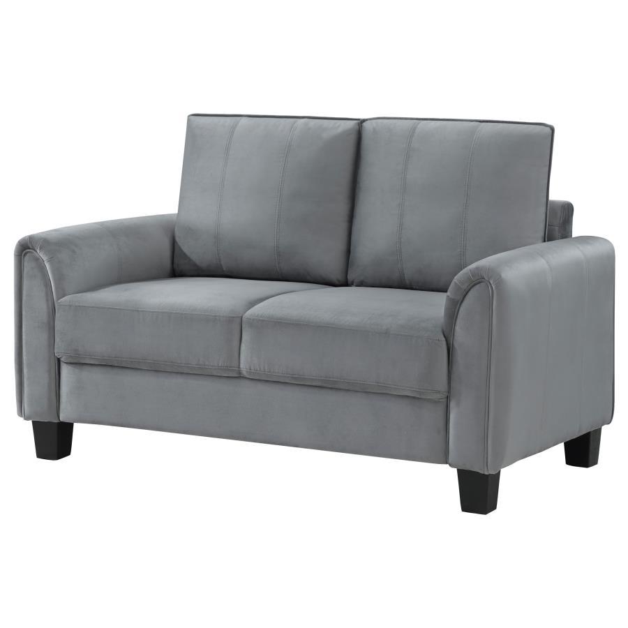 Davis - Upholstered Rolled Arm Loveseat - Gray - Urban Living Furniture (Los Angeles, CA)
