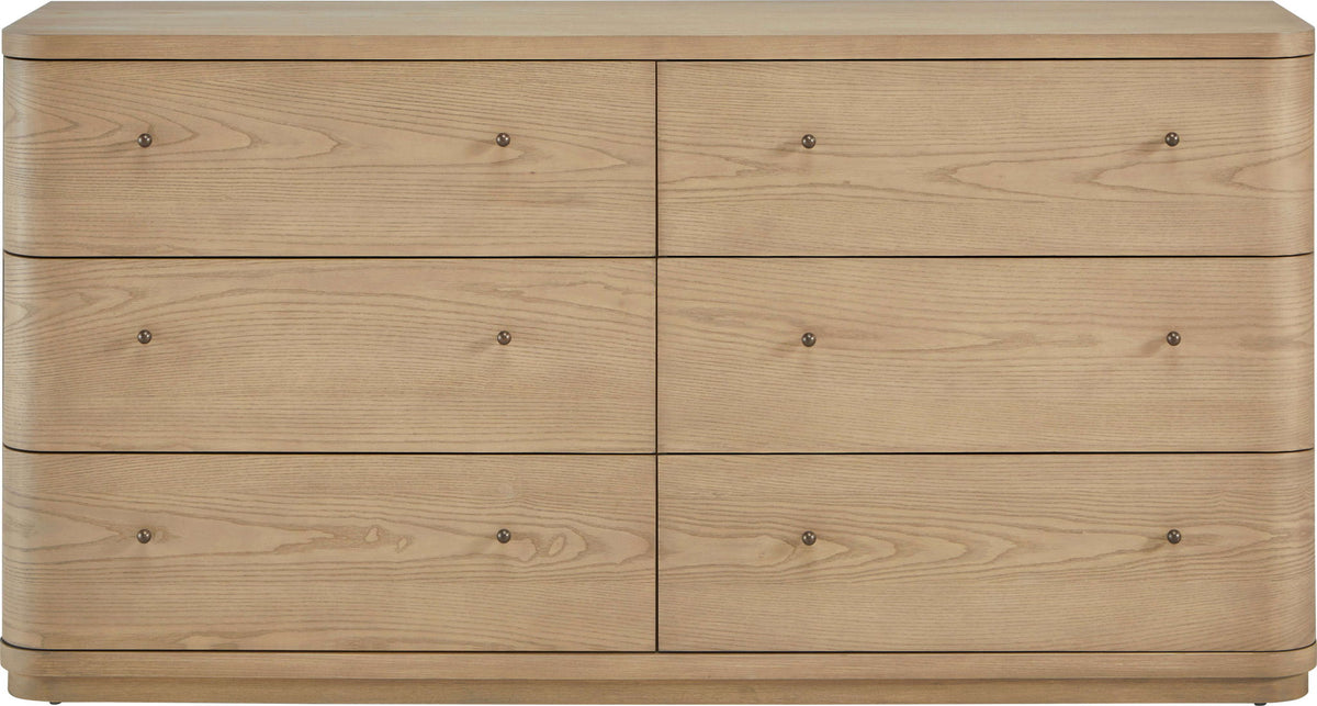 Penny - Six Drawer White Ash Dresser - Buff Cream