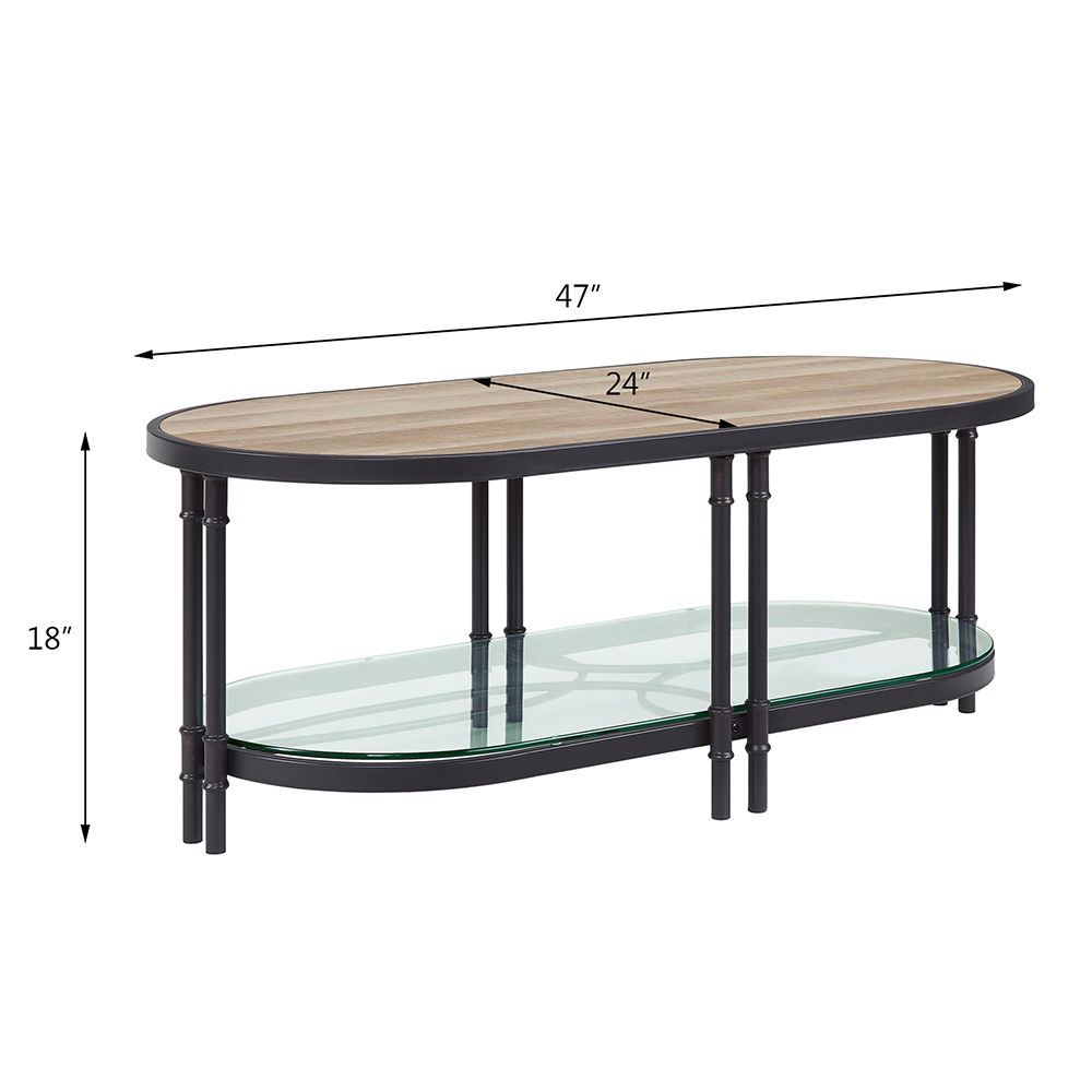 Brantley - Coffee Table - Oak & Sandy Black - Urban Living Furniture (Los Angeles, CA)