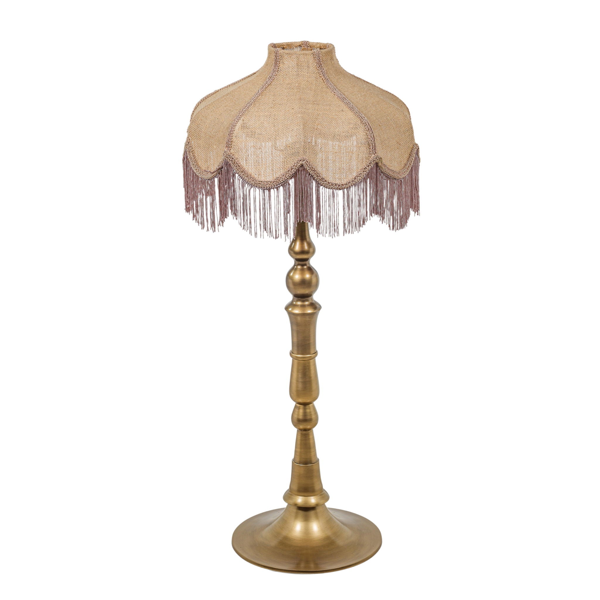 Buchanan - Jute Fringed Scalloped Table Lamp - Pink - Urban Living Furniture (Los Angeles, CA)