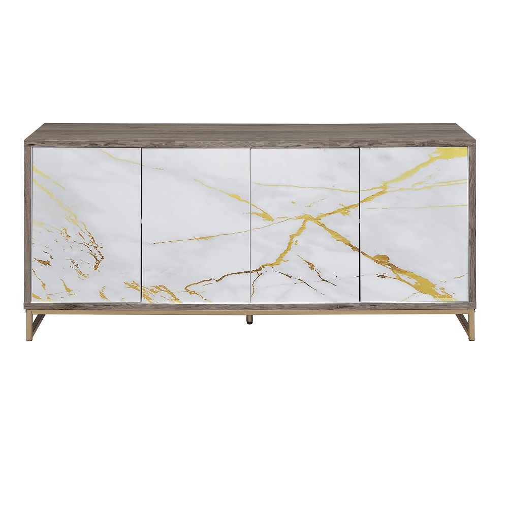 Paavan - Console Cabinet - White Marble Print & Oak Champagne - Urban Living Furniture (Los Angeles, CA)