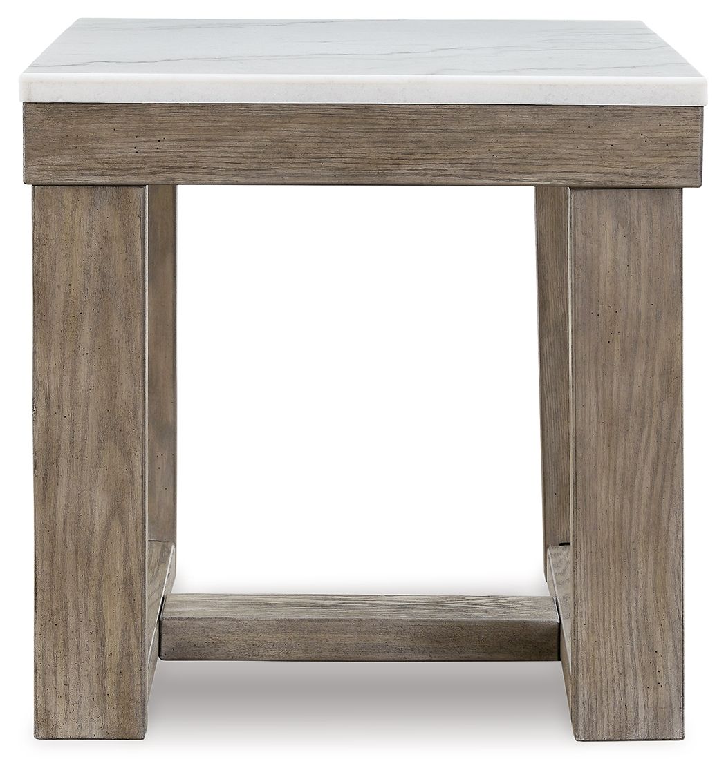 Loyaska - Brown / Ivory - Square End Table - Urban Living Furniture (Los Angeles, CA)