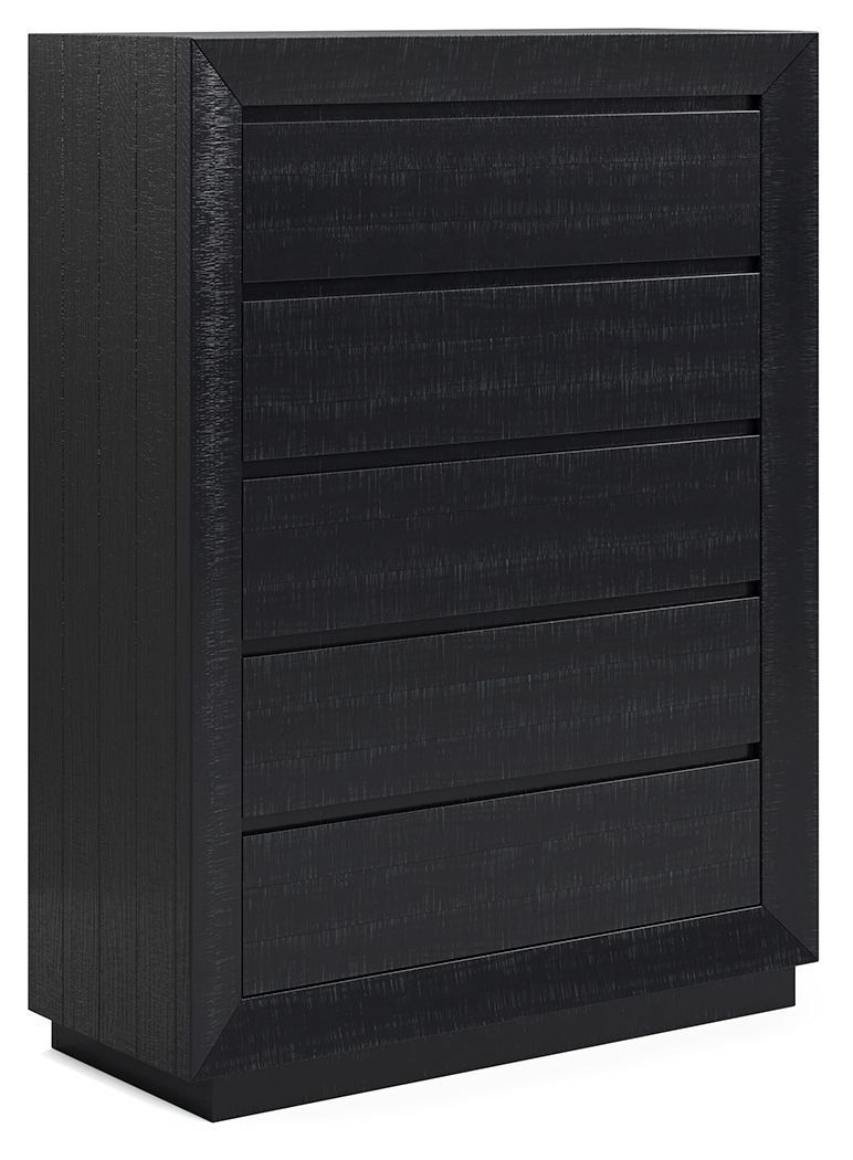 Londer - Black - Five Drawer Chest - Urban Living Furniture (Los Angeles, CA)