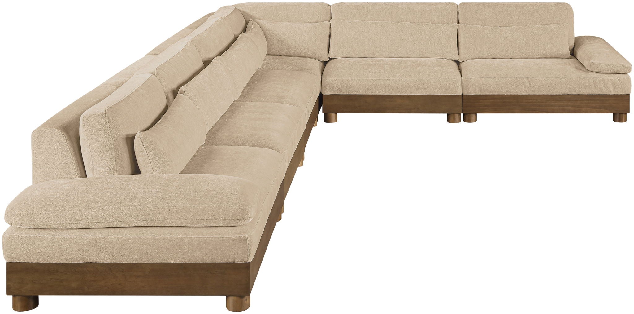 Turin - Chenille Fabric Upholstered Modular Sectional - Beige