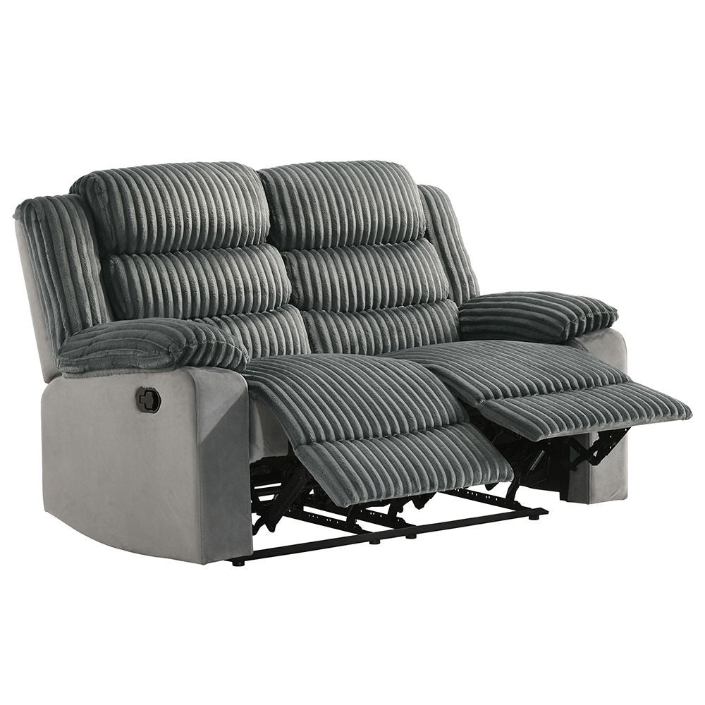 Lesley - Motion Loveseat - Gray Corduroy & Velvet - Urban Living Furniture (Los Angeles, CA)