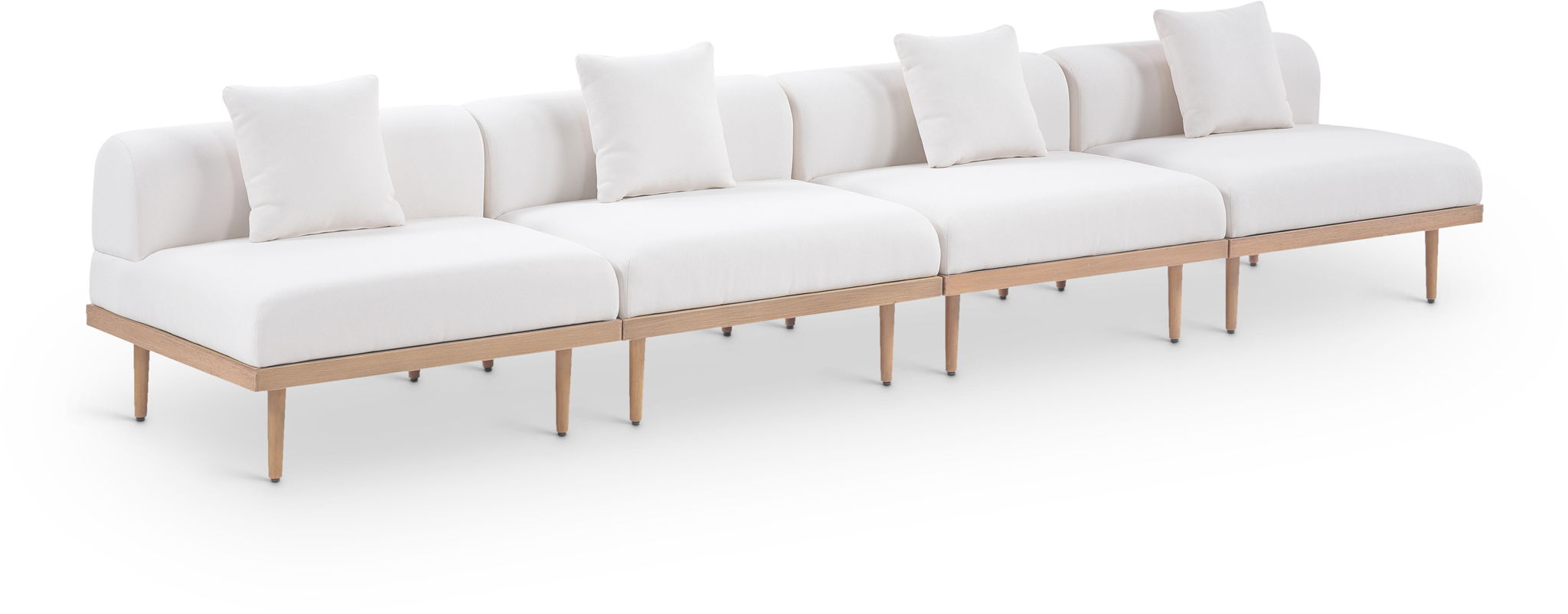Laguna - 4 Piece 142" Upholstered Outdoor Patio Modular Armless Sofa - Urban Living Furniture (Los Angeles, CA)