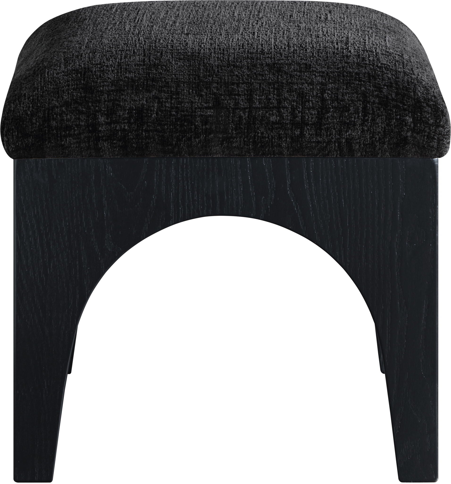 Lawson - Chenille Fabric Ottoman - Black Base