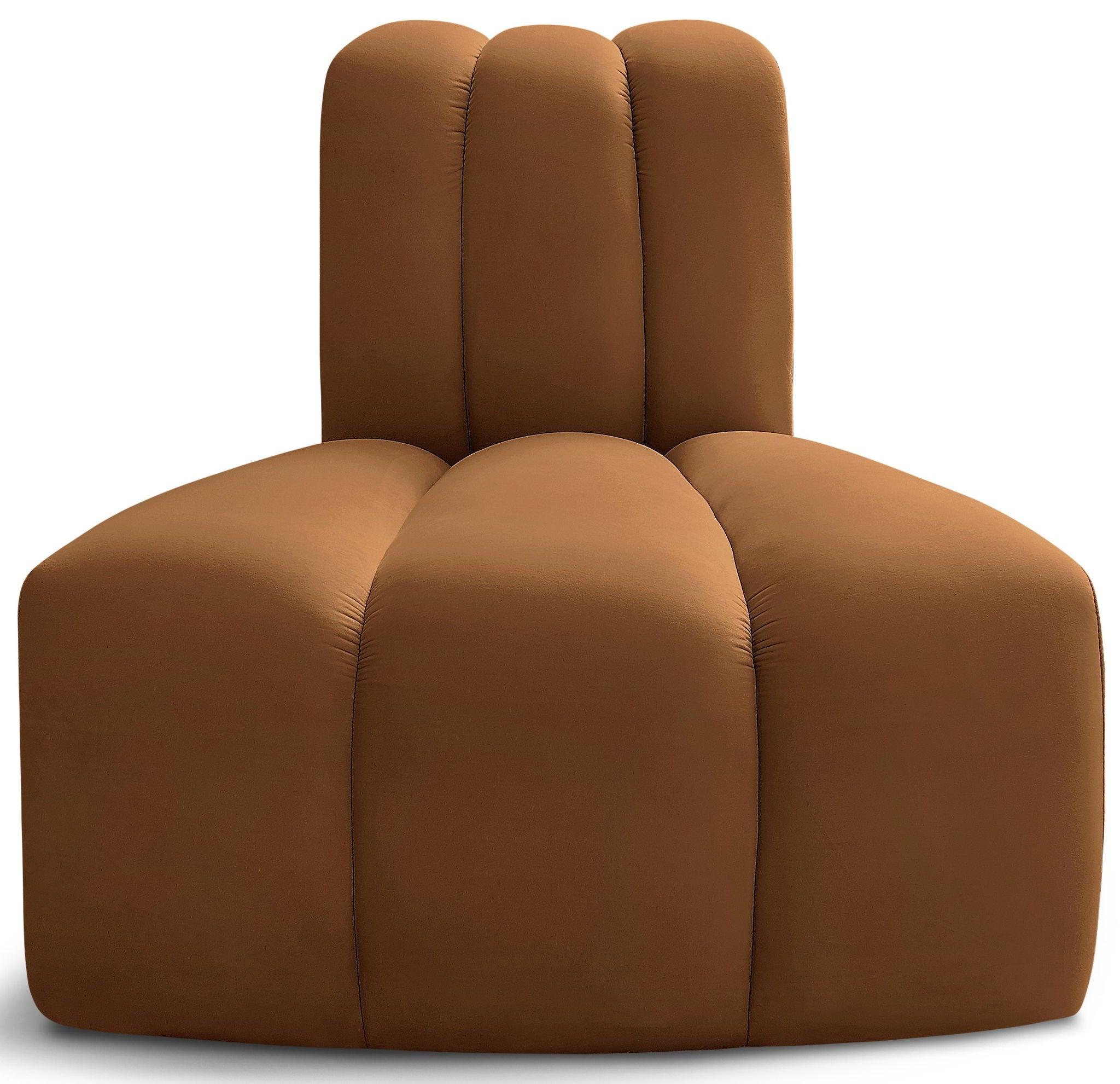 Arc - Velvet Reverse Corner Chair - Saddle - Urban Living Furniture (Los Angeles, CA)