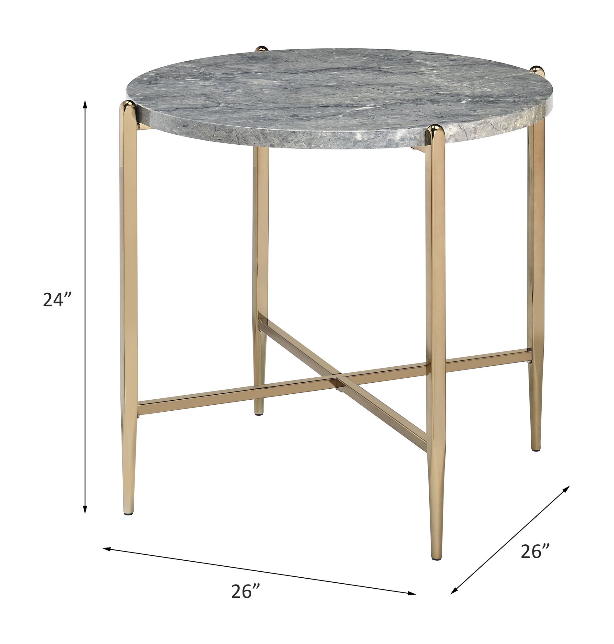 Tainte - End Table - Faux Marble Top & Champagne - Urban Living Furniture (Los Angeles, CA)