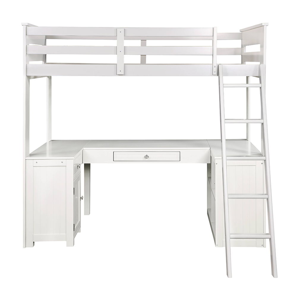 Ambar - Twin Loft Bed With Desk & Bookcase & Chest - Light Gray - Urban Living Furniture (Los Angeles, CA)
