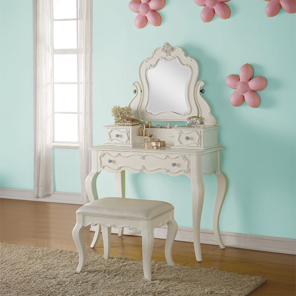 Edalene - Vanity Desk With Mirror - Pearl White - Urban Living Furniture (Los Angeles, CA)