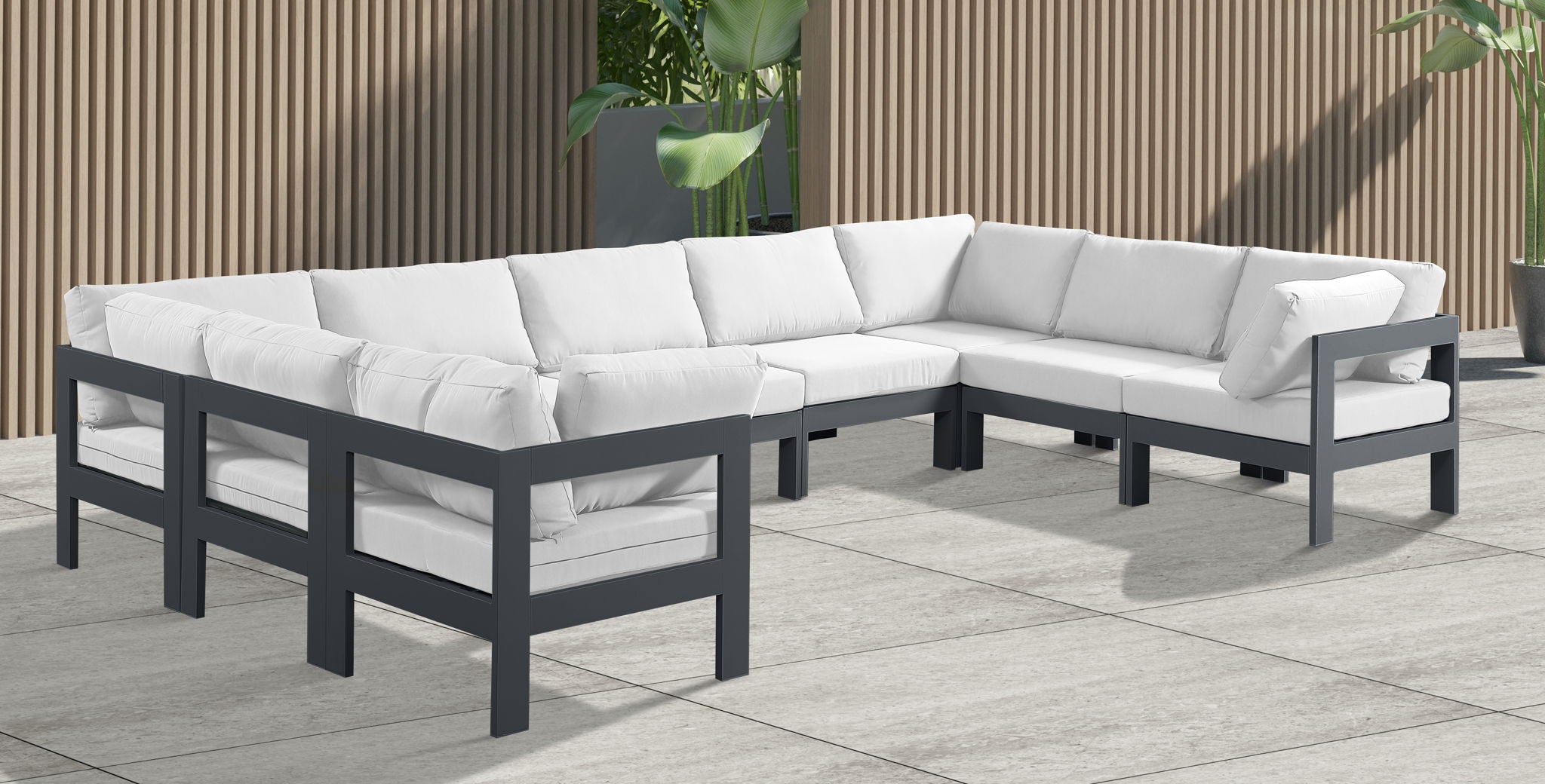 Nizuc - Outdoor Patio 9 Piece Modular Sectional With Gray Frame - Urban Living Furniture (Los Angeles, CA)
