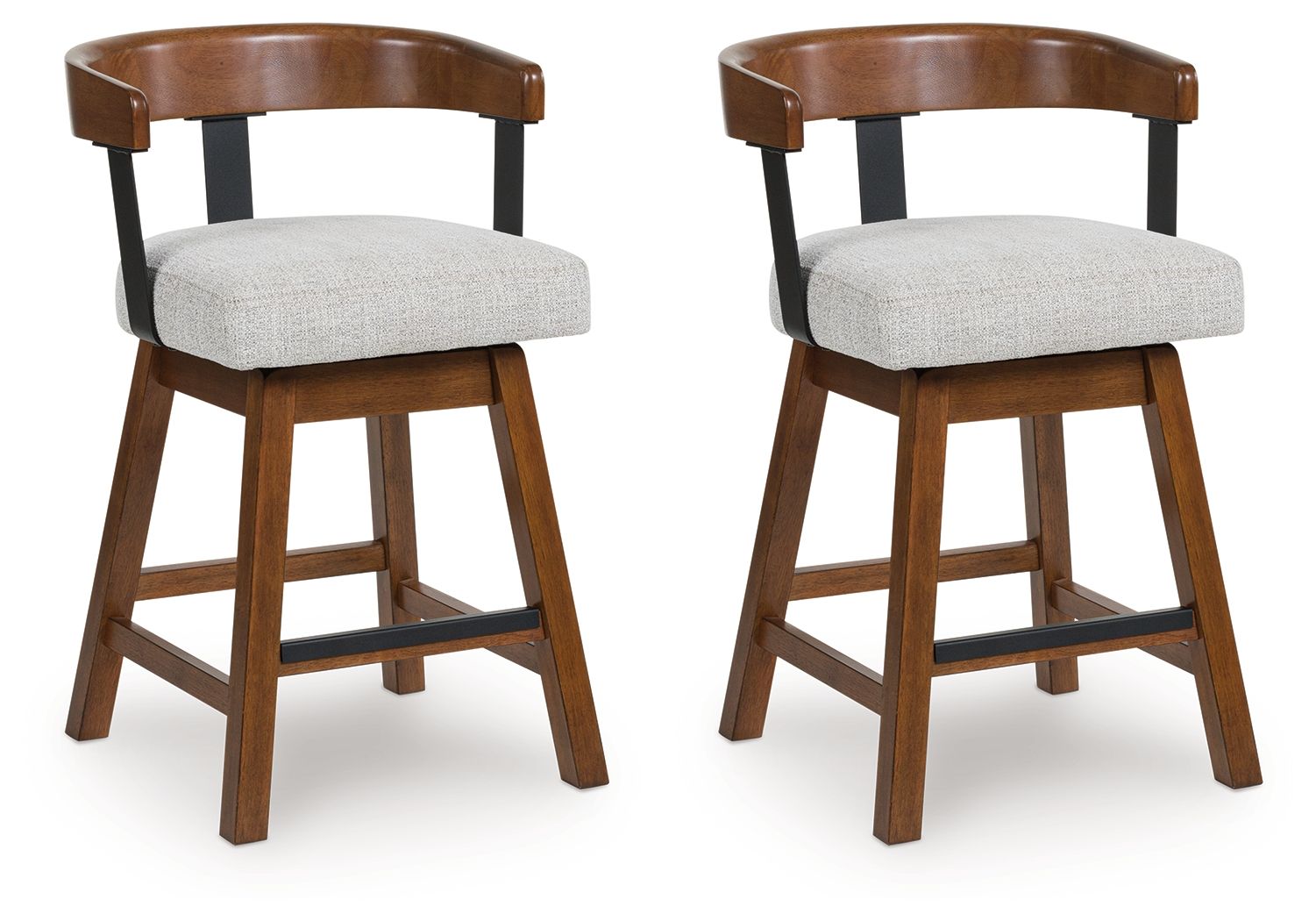 Ralene - Medium Brown - Upholstered Swivel Barstool (Set of 2) - Urban Living Furniture (Los Angeles, CA)