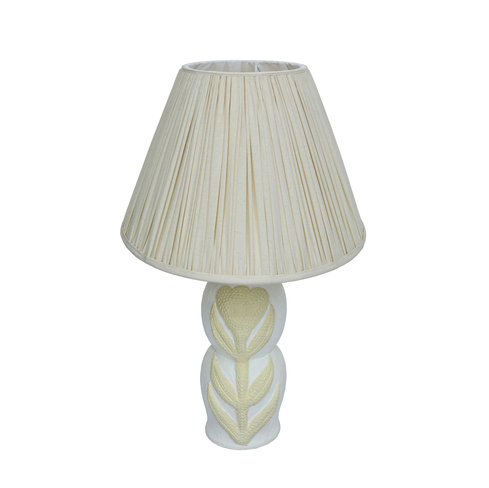 Edith - Curved Papier Mache Flower Pleated Table Lamp - Cream - Urban Living Furniture (Los Angeles, CA)