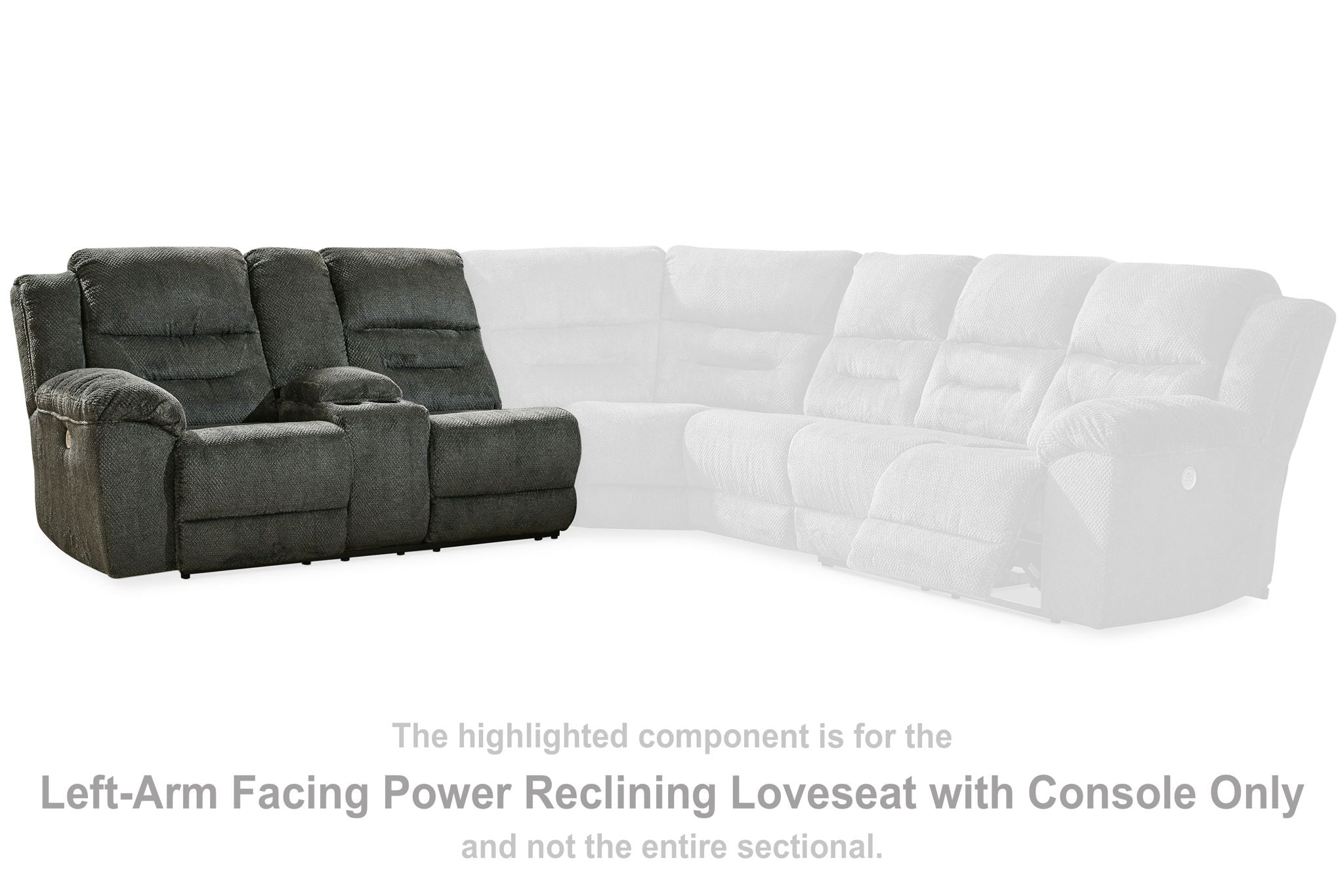 Nettington - Smoke - Laf Power Rec Loveseat W/Console - Urban Living Furniture (Los Angeles, CA)