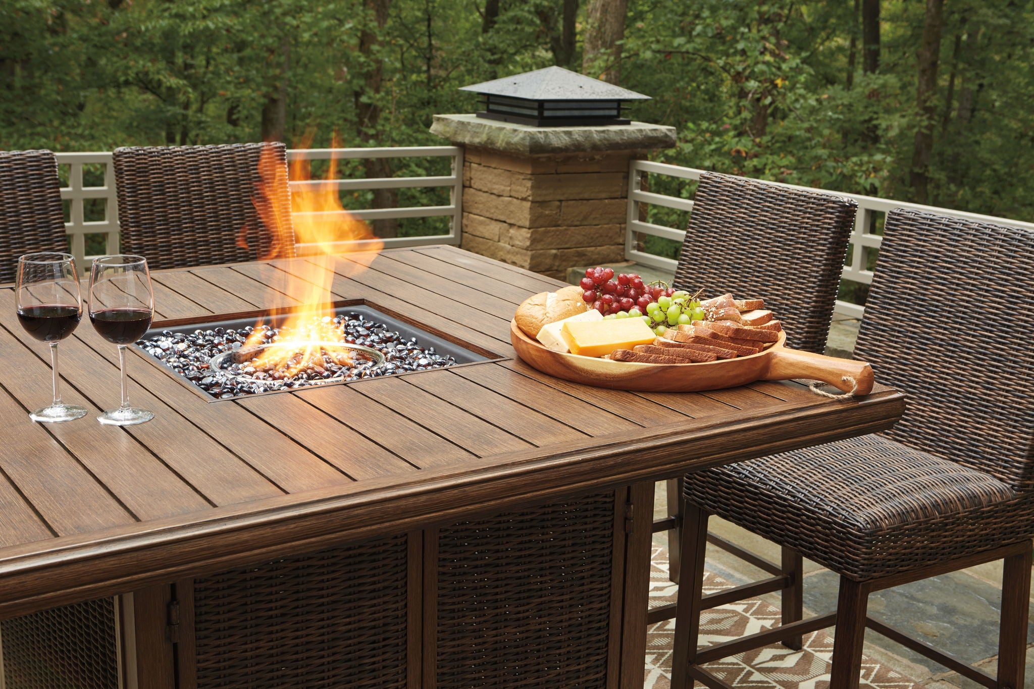 Paradise Trail - Outdoor Fire Pit Table Set - Urban Living Furniture (Los Angeles, CA)