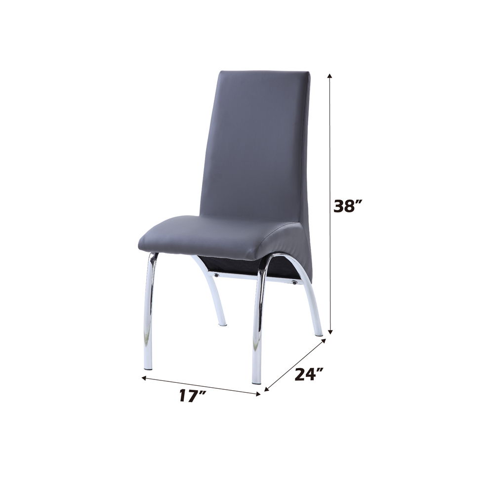 Noland - Side Chair (Set of 2) - Gray Synthetic Leather & Chrome - Urban Living Furniture (Los Angeles, CA)