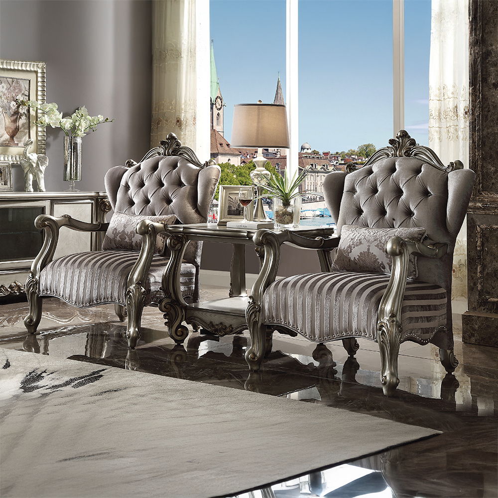 Versailles - End Table - Antique Platinum - Urban Living Furniture (Los Angeles, CA)