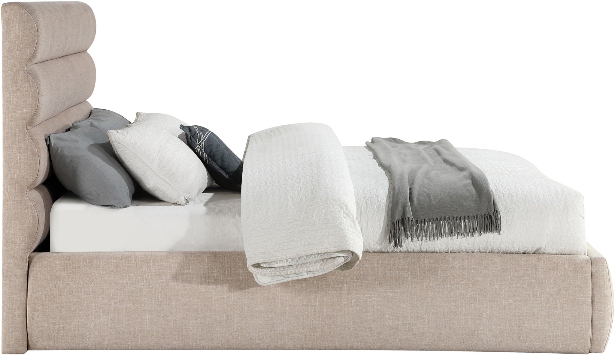 Adam - Linen Fabric Bed With 52" Headboard