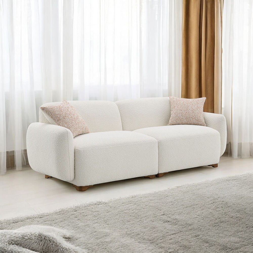 Darius - Sofa With 2 Pillows - Beige Boucle - Urban Living Furniture (Los Angeles, CA)