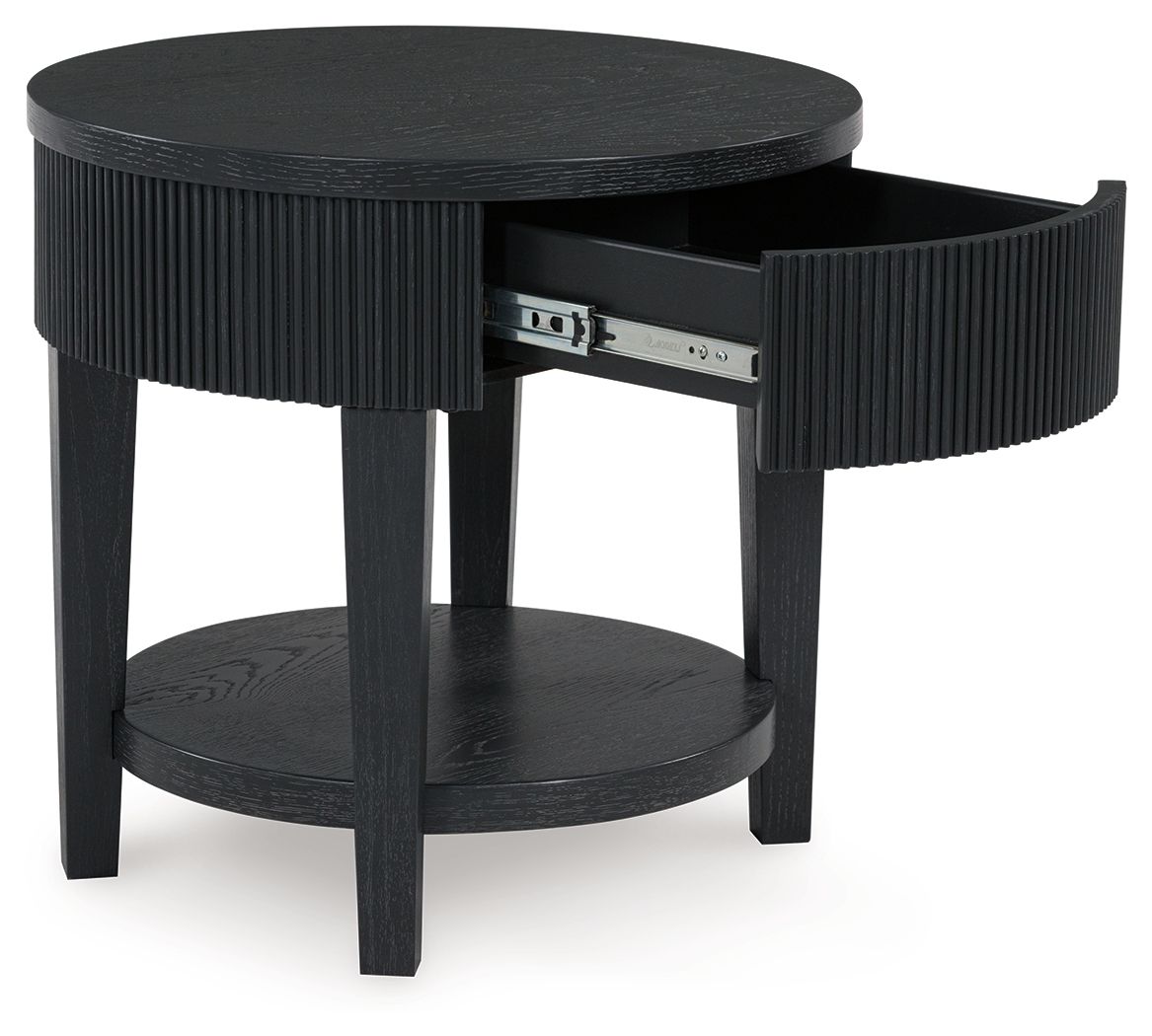 Marstream - Black - Round End Table - Urban Living Furniture (Los Angeles, CA)