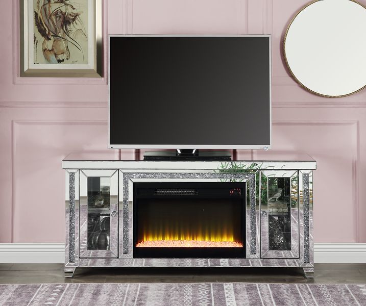 Noralie - TV Stand - Mirrored & Faux Diamonds - Wood - Urban Living Furniture (Los Angeles, CA)