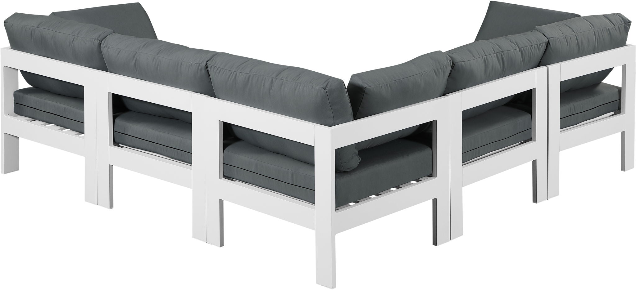 Nizuc - Outdoor Patio 5 Piece Modular Sectional With White Frame - Urban Living Furniture (Los Angeles, CA)