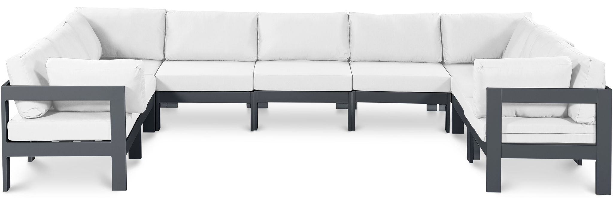 Nizuc - Outdoor Patio 9 Piece Modular Sectional With Gray Frame - Urban Living Furniture (Los Angeles, CA)