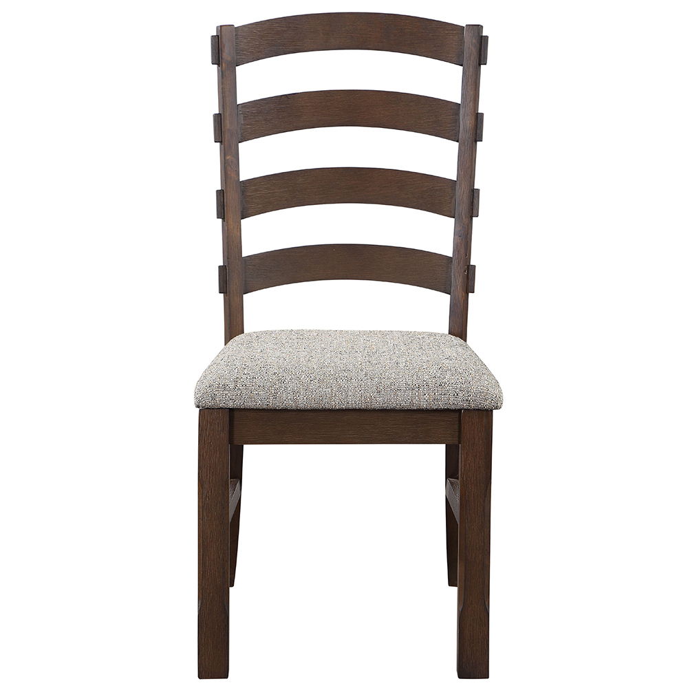 Pascaline - Side Chair (Set of 2) - Gray Fabric, Rustic Brown & Oak - Urban Living Furniture (Los Angeles, CA)