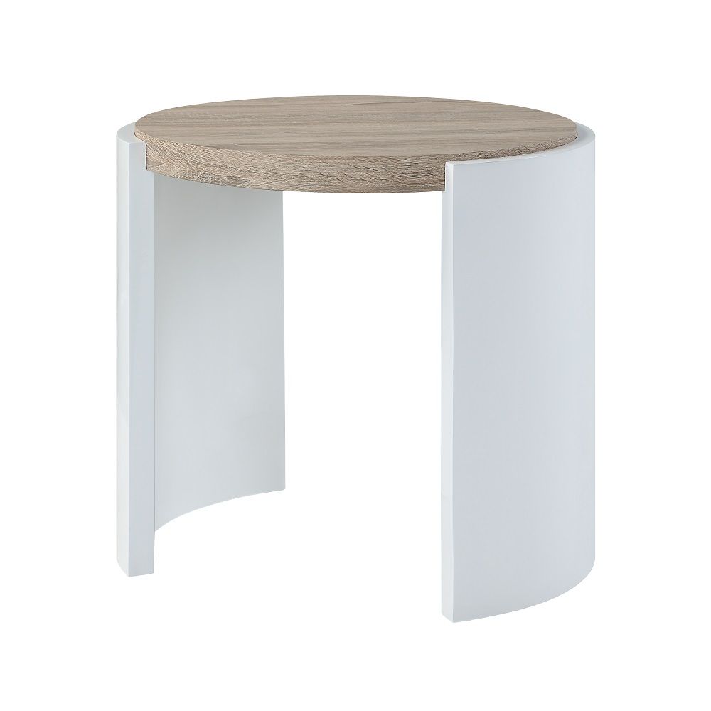 Zoma - End Table - Oak & White High - Urban Living Furniture (Los Angeles, CA)