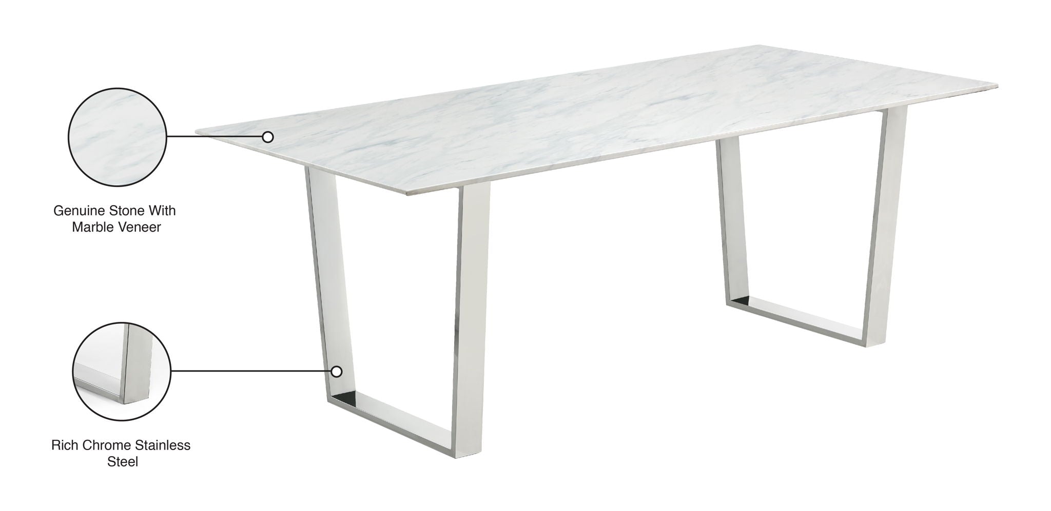 Carlton - Dining Table - Pearl Silver - Steel - Urban Living Furniture (Los Angeles, CA)