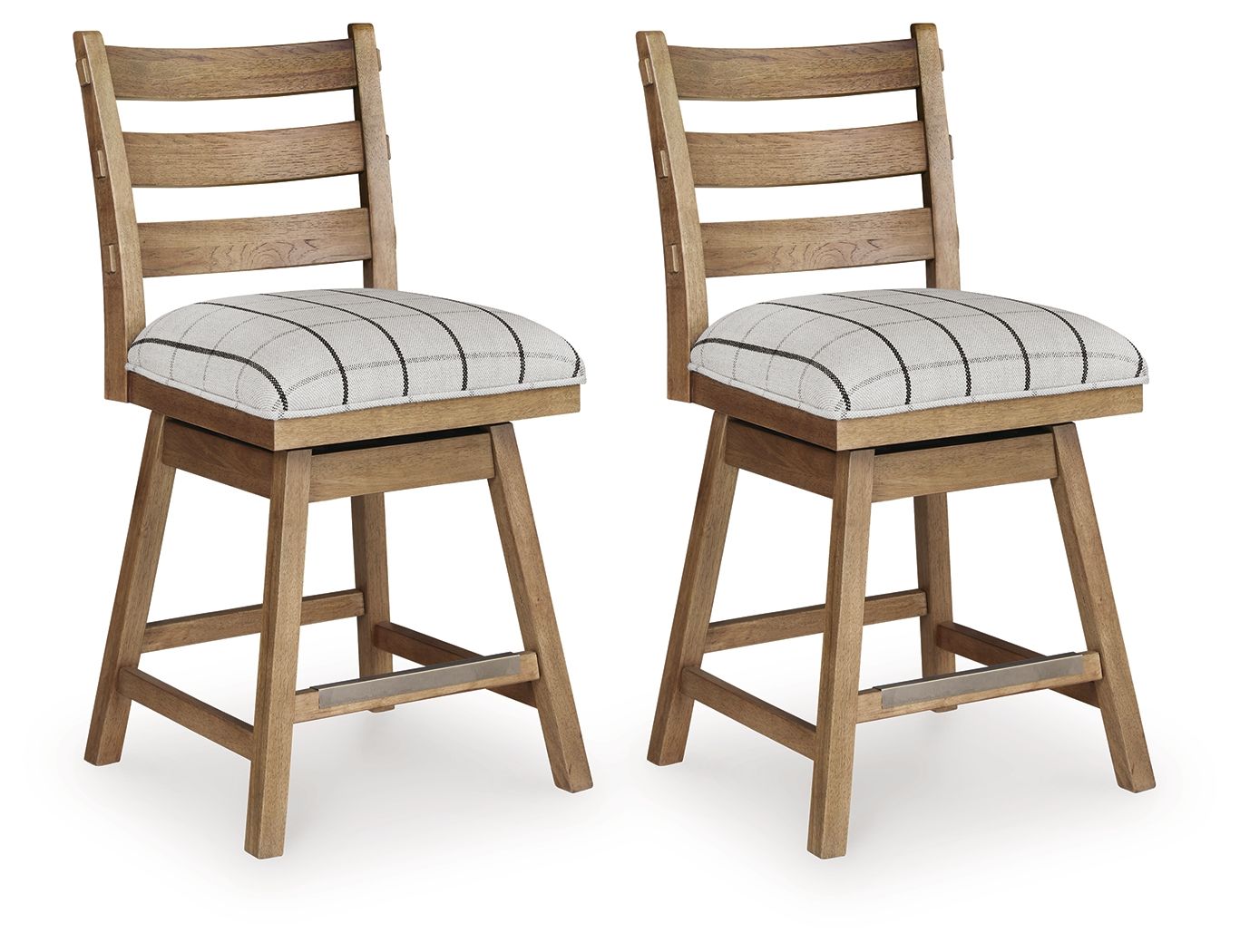 Ridgester - Upholstered Swivel Barstool (Set of 2) - Light Brown - Urban Living Furniture (Los Angeles, CA)