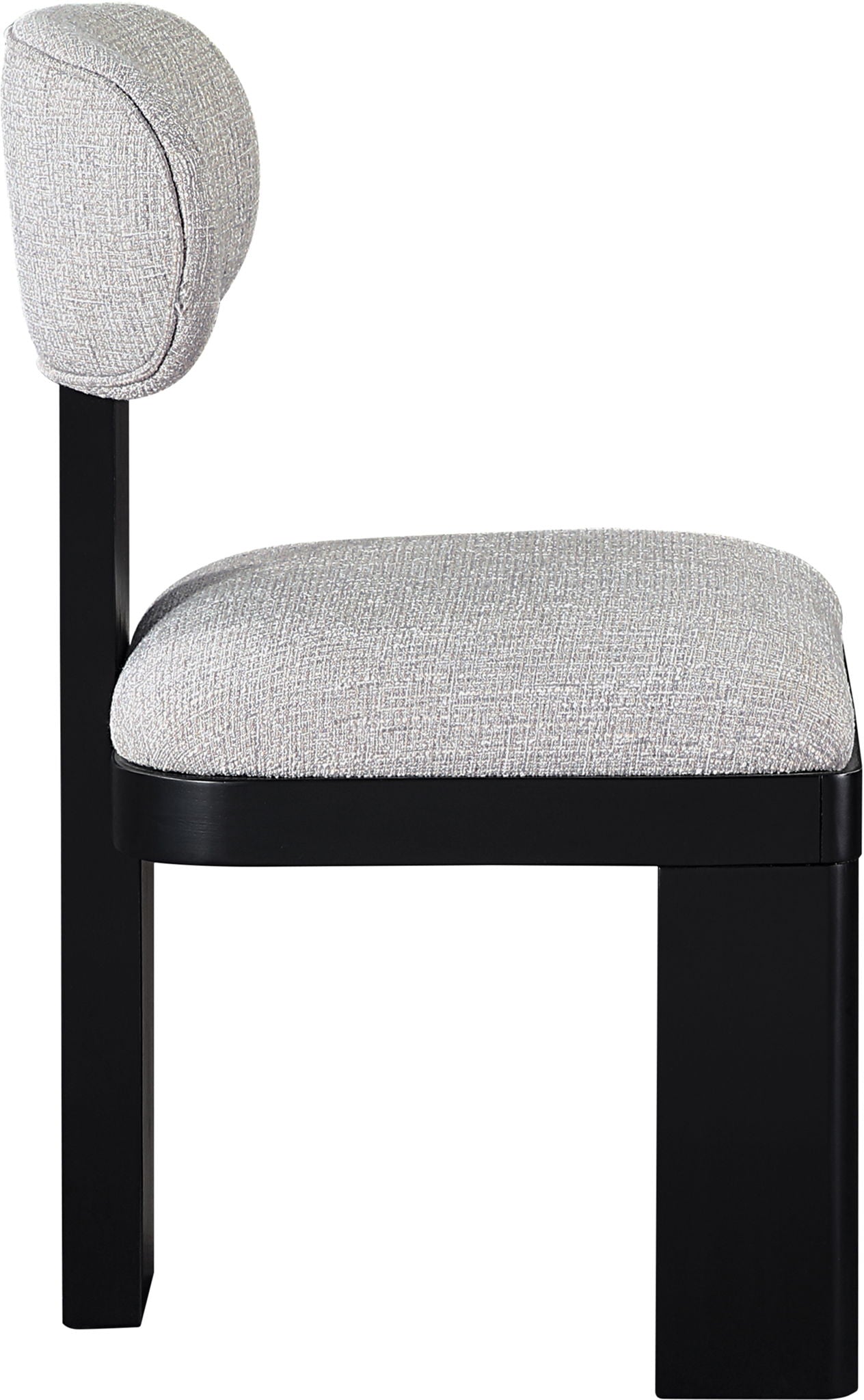 Timbra - Linen Textured Fabric Upholstered Dining Chair (Set of 2) - Black Base